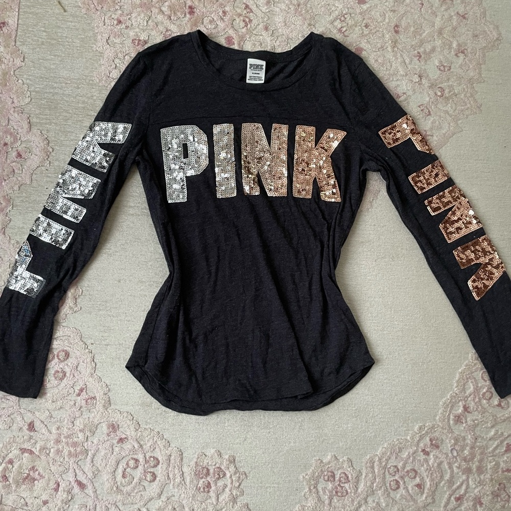 Victoria’s Secret PINK ombré sequin long sleeve shirt